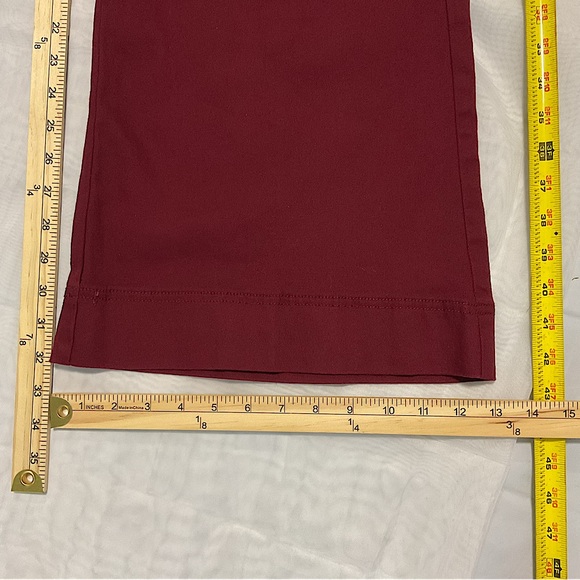 NWT Women’s FLAMINGALS Plus 3XL Wide Leg COTTON Jeans Mid Waist Flare Pants Wine - Picture 9 of 13